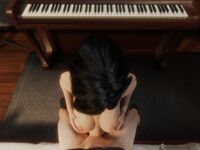 Sexy 3D Babe Tifa Doing Titjob in Front of Piano