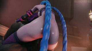 Tiny Schoolgirl Jinx From LoL hardcore fucks huge cock in 3D Porn Animation by Jade Bell