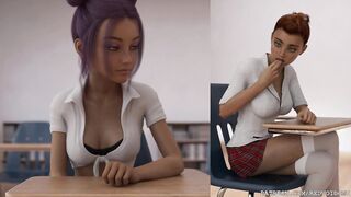 Teen Schoolgirl Huge Dick Growth and Self Fuck in CGI porn animation