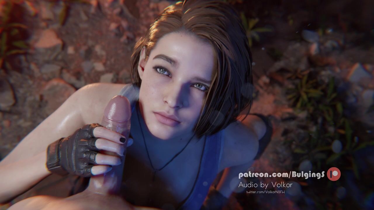 3D Jill Valentine from Resident Evil Strokes CGI Cock Till it Makes Facial  - Porn Animation