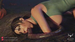 Lara Croft Destroyed by 3D Tentacles in Bizzare Tomb Raider Porn Animation