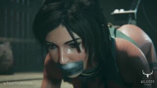 Croft Tied Up and Destroyed by Dog Cock Dildo - Lara in Trouble S01 E03 NSFW animation