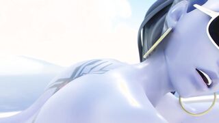 3D Beach Babe Widowmaker from OW Bouncing Her Bubble But