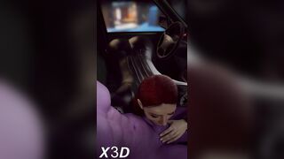 Marvel Black Widow Gives Deepthroat in the Car