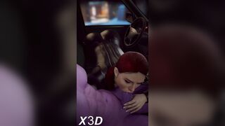 Marvel Black Widow Gives Deepthroat in the Car