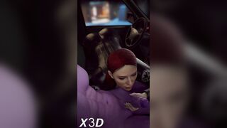 Marvel Black Widow Gives Deepthroat in the Car
