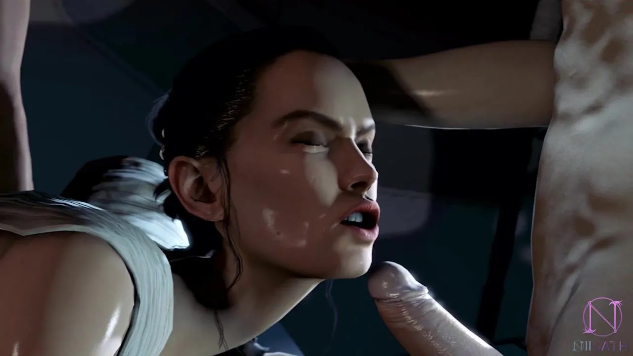 Rey from Star Wars Proneboned in Rough 3D Threesome Porn Animation