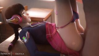 Anime 3D Pregnant Schoolgirl Dressed in Uniform Fucked on The Table at Schools Classroom