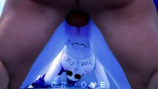 3D Slut with Purple Skins Railed Hard Doggy Style