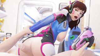POV: Gamer Girl DVA Shows Her Butt and Rides Reverse Cowgirl