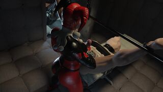 3D Harley Quinn Mounts Strap-On and Shows Femdom to a Kinky Big Cocked Guy