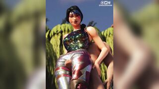 Epic 3D Babe dressed in Sun Strider Outfit Enjoys Thighjob