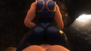 Chun-Li's Mouth gets Throatpied by Pulsating Cock in Streetfighter's Animated Porn Movie