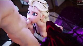 Barely legal 3D Teen Elsa Moans While Animated Cock fills her Throat with Hot Cum