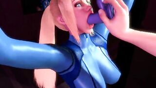 Samus Aran Extreme Dildo Deepthroat Animation