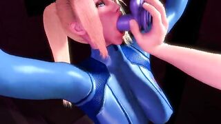 Samus Aran Extreme Dildo Deepthroat Animation