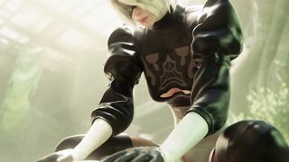 2B Splits Legs & Rides Cock in her Booty Hole