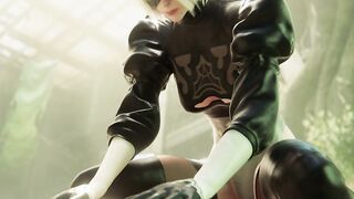 2B Splits Legs & Rides Cock in her Booty Hole
