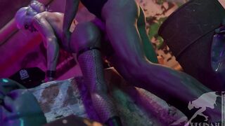 Busty & Blonde Ciri Dressed in Fishnet Gets Fucked from Behind