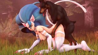 Felicia getting fucked by a dog (improved version)