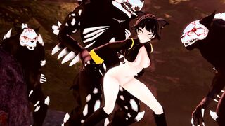 RWBY - Kali getting banged by Beowolves