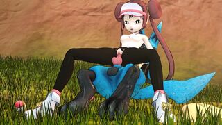 Rosa enjoys a training lesson with her Lucario