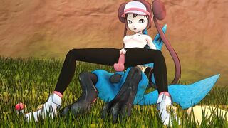 Rosa enjoys a training lesson with her Lucario