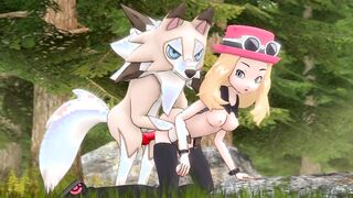 Horny Serena gets fucked by wild Lycanroc