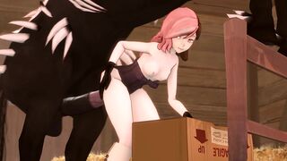 RWBY - Neo taking a Grimm's horse cock