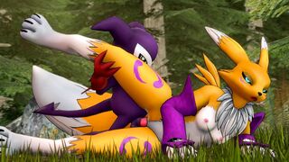 Impmon fucks Renamon sideways