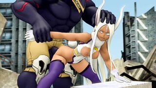 Miruko gets defeated by Nomu and forced to fuck