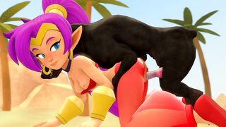 Shantae gets mounted by a dog