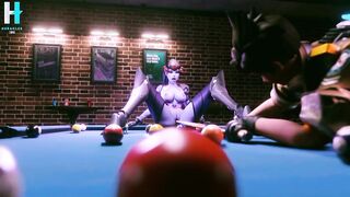 Female Widow Pussy Penetrated with 8 Ball Pool Cue then Pushes Balls Out of Her Ass while Squirting