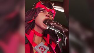 Marvel Rivals Scarlet Witch Interracial BBC Blowjob Sex Animation