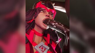 Marvel Rivals Scarlet Witch Interracial BBC Blowjob Sex Animation