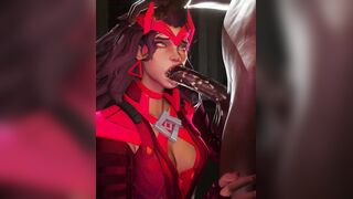 Marvel Rivals Scarlet Witch Interracial BBC Blowjob Sex Animation