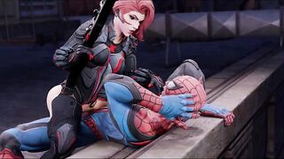 Femdom Black Widow Riding on Spidey - Marvel Rivals XXX Animation