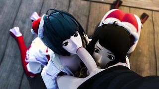 Tae & Sadayo Teaming Up to Please Joker - Persona 3D Hentai