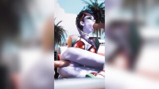 Widowmaker Gets Spit-roasted On The Beach in Her Bikini - Overwatch XXX