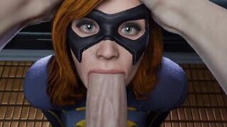 (Sound Update) POV: Batgirl Holds Eye Contact while you Fuck her Mouth
