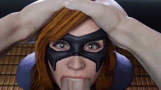 (Sound Update) POV: Batgirl Holds Eye Contact while you Fuck her Mouth