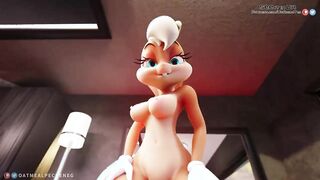 Cute 3D Cartoon Bunny Lola Riding Cowgirl (Creampie)