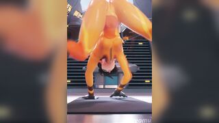 3D Babe Tracer Dressed in a Plugsuit Showing Off Her Flexibility