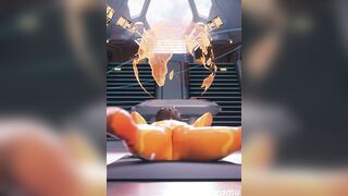 3D Babe Tracer Dressed in a Plugsuit Showing Off Her Flexibility