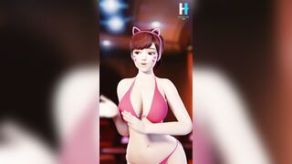 Swimsuit Dva Dancing for her new TikTok post