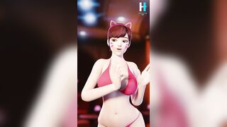 Swimsuit Dva Dancing for her new TikTok post