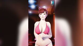 Swimsuit Dva Dancing for her new TikTok post