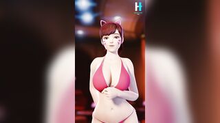 Swimsuit Dva Dancing for her new TikTok post