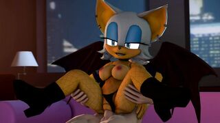 Rouge enjoying a midnight ride on your dick