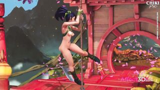 Lewd 3d babes showing their pole dance skill in a naughty animation